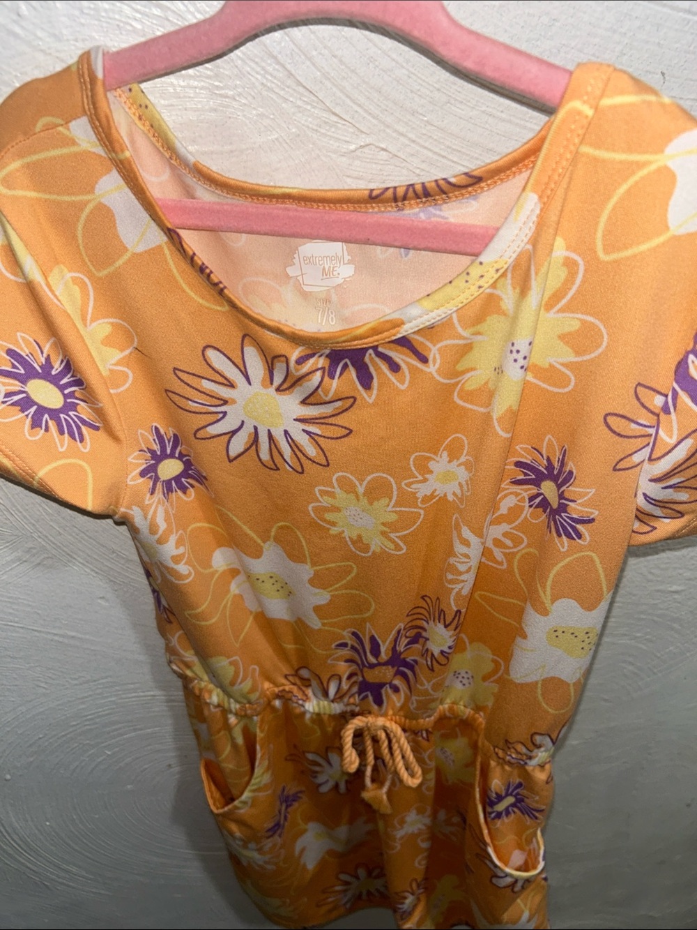 Girls' Orange Floral Dress